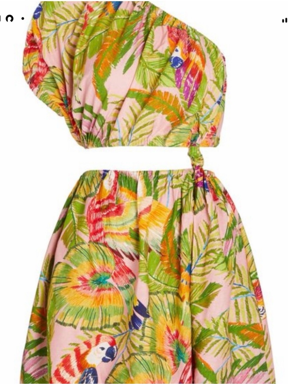 FARM Rio Pink Tropical Parrot Print Dress